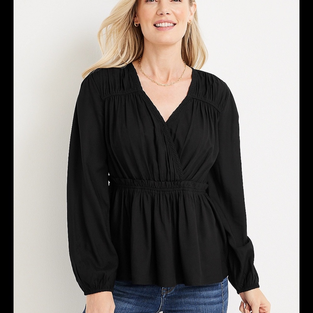 Maurices Black Long Sleeve Top